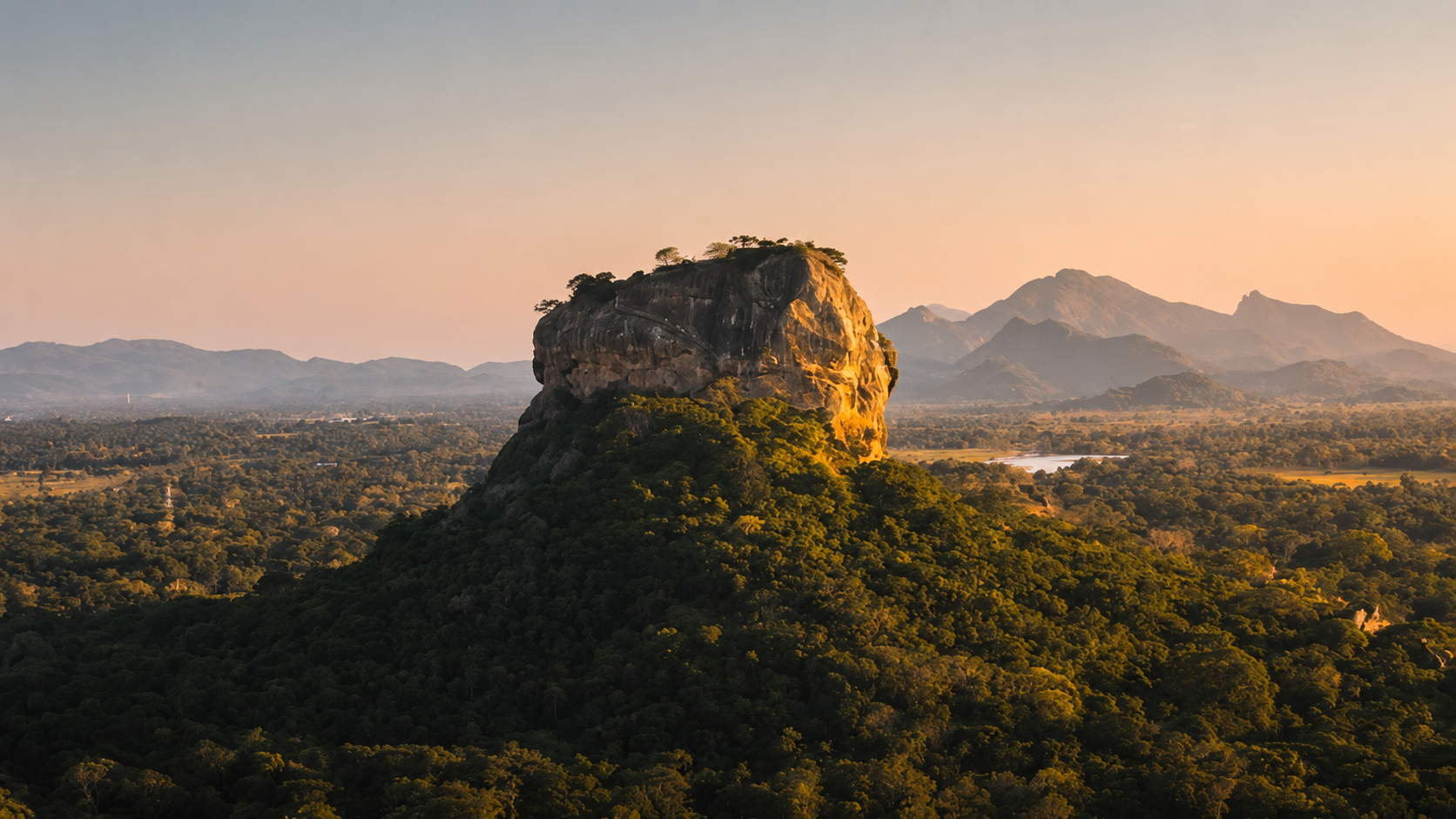 Sigiriya Rock Fortress at sunset